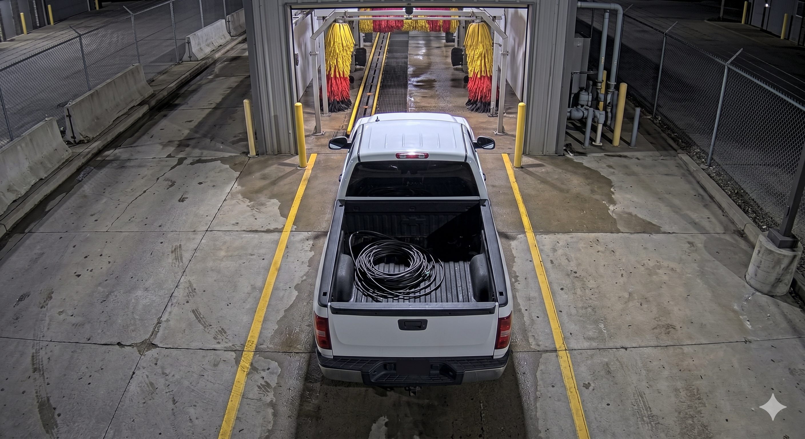 Pickup with low bed cargo